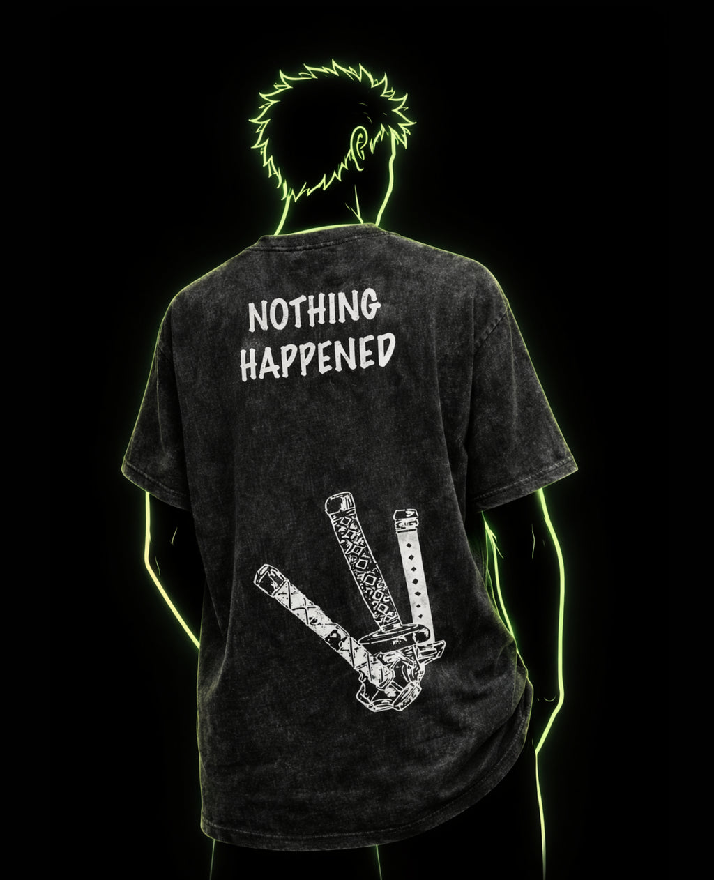The "Nothing Happened" Acid-Wash Streetwear Tee